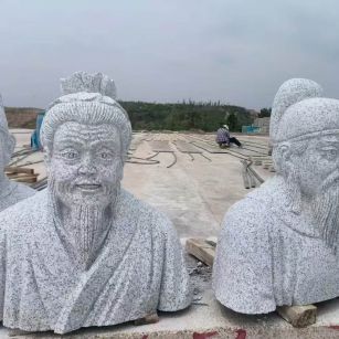 日照 白麻花岗岩石材人物立体雕刻