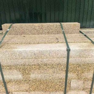 日照 黄金麻花岗岩石材机切面栏杆料半成品