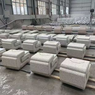 日照 白麻花岗岩异形加工-石凳，坐凳