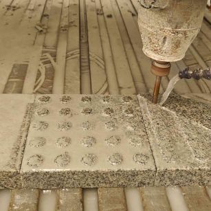 日照 芝麻白花岗岩石材盲人石、盲道石、盲点石