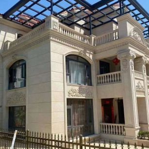 日照 黄金麻花岗岩荔枝面别墅外墙干挂