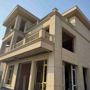 日照 黄金麻花岗岩石材荔枝面外墙干挂效果展示