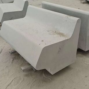 日照 芝麻白花岗岩异形坐凳，石凳