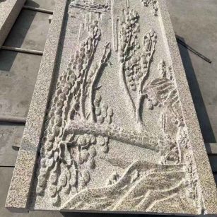 日照 黄金麻雕刻板浮雕迎客松