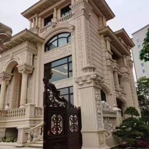 日照 黄金麻花岗岩别墅外墙干挂效果展示