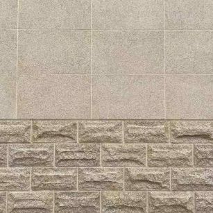 日照 黄金麻自然面蘑菇石配荔枝面干挂