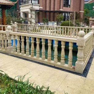 日照黄金麻花岗岩石材栏杆，扶手，将军柱，花瓶柱