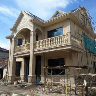 日照 黄金麻花岗岩石材私人别墅雕花门楼柱阳台栏杆