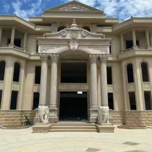 日照 黄金麻别墅外墙干挂，大柱，大象，蘑菇石，雕花板