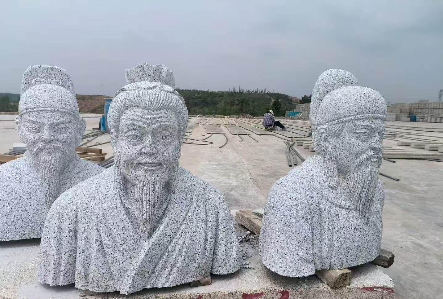 日照 白麻花岗岩石材人物立体雕刻