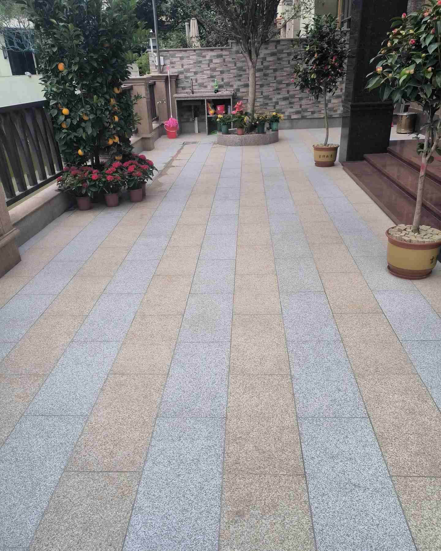 日照 黄金麻白麻荔枝面庭院铺装展示