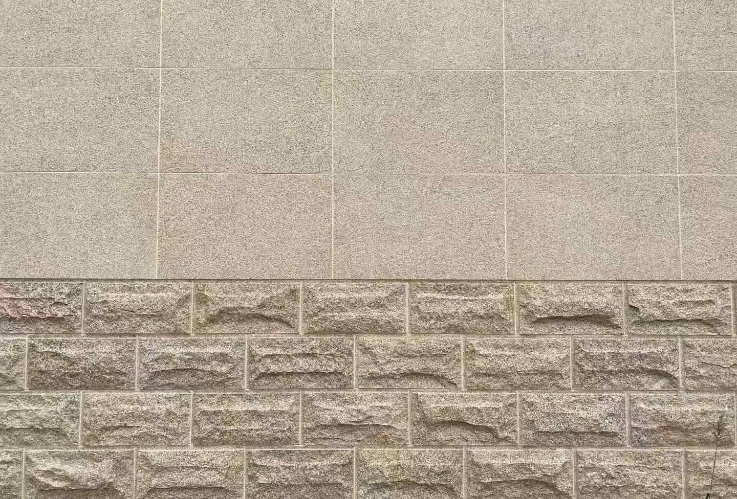 日照 黄金麻自然面蘑菇石配荔枝面干挂