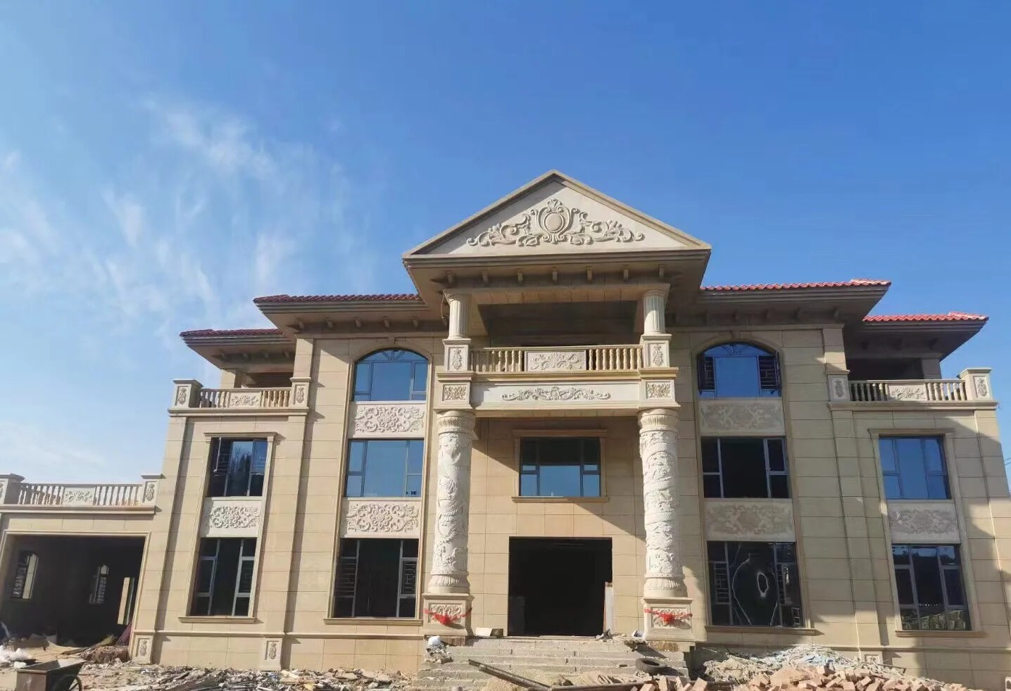 日照 黄金麻花岗岩别墅外墙干挂