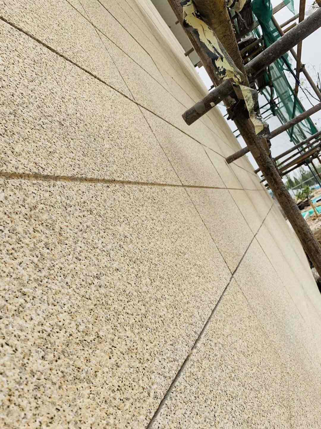 日照 黄金麻花岗岩荔枝面外墙干挂石材效果示例